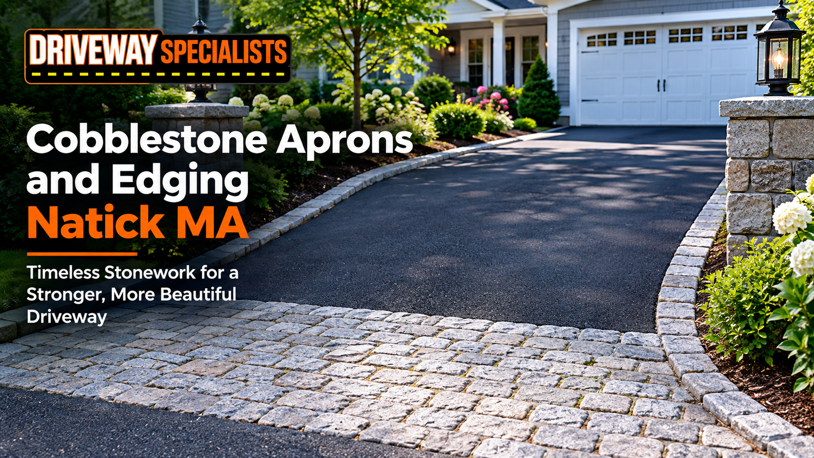 Cobblestone Aprons and Edging Natick MA, Professional & Affordable Stonework by Driveway Specialists